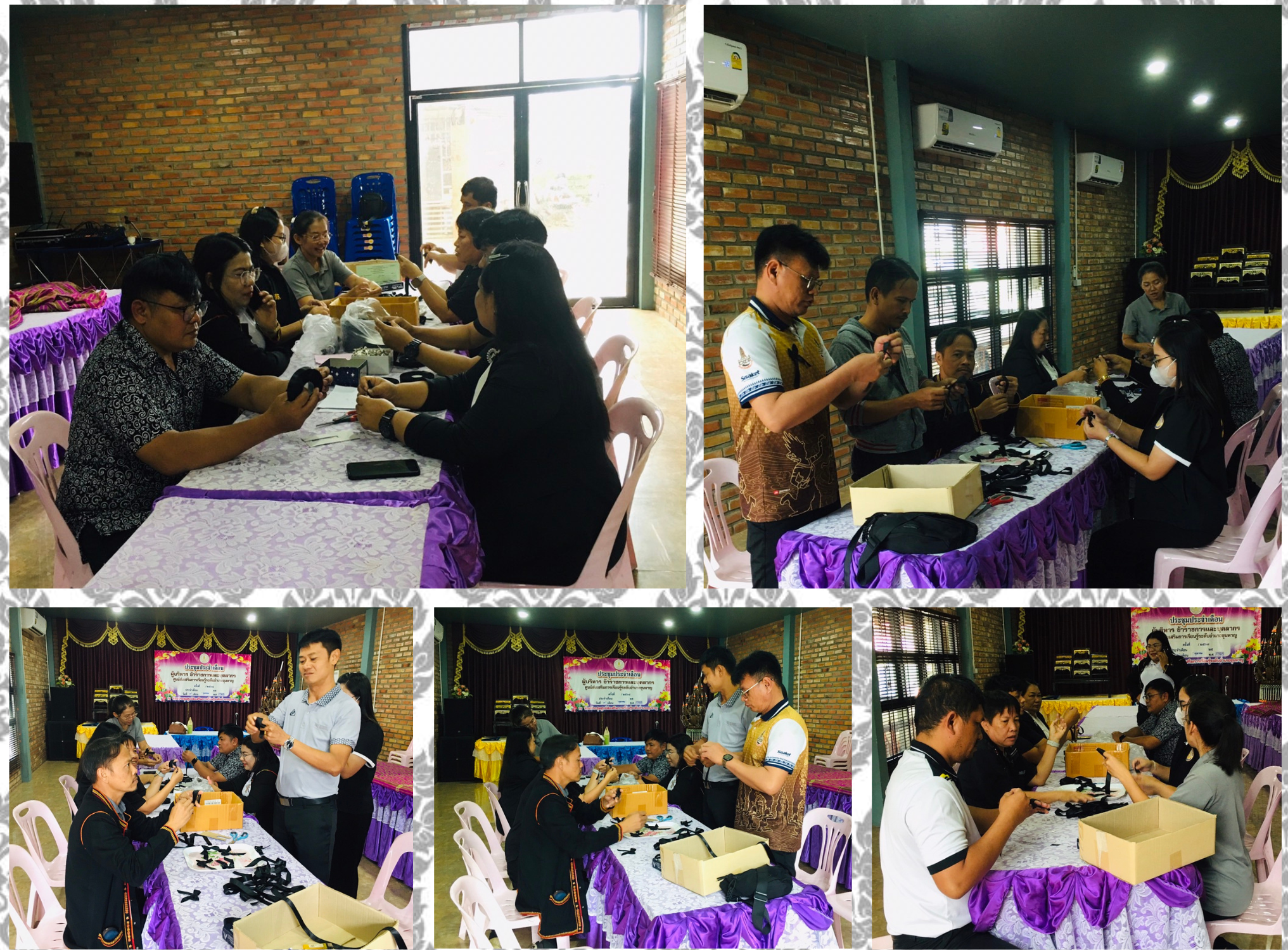 กิจกรรมสาธิตการสอนทำริบบิ้นโบว์สีดำ